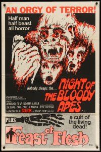 2t650 NIGHT OF THE BLOODY APES/FEAST OF FLESH 1sh '70s south of the border horror double-bill!