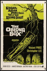 2t657 OBLONG BOX int'l 1sh '69 Vincent Price, Edgar Allan Poe's tale of living dead, horror art!