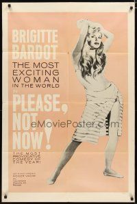 2t670 ONLY FOR LOVE 1sh '63 Roger Vadim's La Bride sur le cou, art of sexy Brigitte Bardot!
