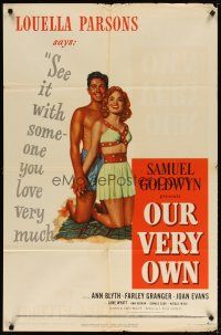 2t673 OUR VERY OWN style B 1sh '50 different art of sexy Ann Blyth & Farley Granger!