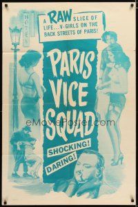 2t684 PARIS VICE SQUAD 1sh '58 Identite judiciaire, sexy V-girls on the back streets of Paris!