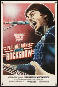 2t685 PAUL MCCARTNEY & WINGS ROCKSHOW 1sh '80 art of him playing guitar & singing by Kozlowski!