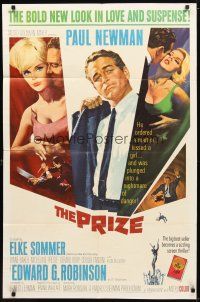 2t710 PRIZE 1sh '63 Howard Terpning art of Paul Newman in suit and tie & sexy Elke Sommer!