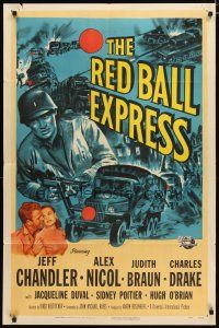 2t726 RED BALL EXPRESS 1sh '52 Budd Boetticher, Army Devil Driver Jeff Chandler!