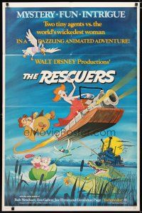 2t732 RESCUERS 1sh '77 Disney mouse mystery adventure cartoon from the depths of Devil's Bayou!