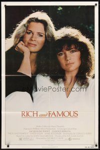 2t741 RICH & FAMOUS 1sh '81 great portrait image of Jacqueline Bisset & Candice Bergen!