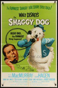 2t773 SHAGGY DOG 1sh R74 Disney, Fred MacMurray in the funniest sheep dog story ever told!