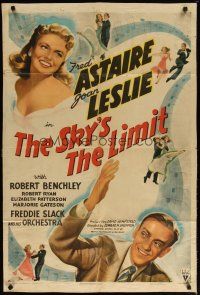 2t792 SKY'S THE LIMIT style A 1sh '43 Fred Astaire, Joan Leslie, it's a dance-filled holiday!
