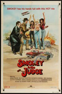2t804 SMOKEY & THE JUDGE 1sh '80 Gene Price has his hands full with this HOT trio!