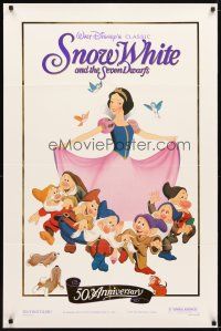 2t807 SNOW WHITE & THE SEVEN DWARFS foil 1sh R87 Walt Disney animated cartoon fantasy classic!