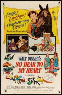 2t809 SO DEAR TO MY HEART 1sh R64 Walt Disney, Burl Ives, Beulah Bondi, Harrey Carey!