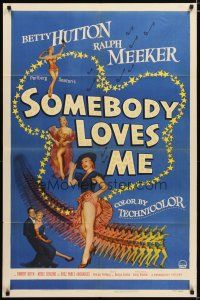 2t814 SOMEBODY LOVES ME 1sh '52 four images of sexy dancer Betty Hutton + many showgirls!
