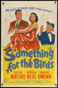2t815 SOMETHING FOR THE BIRDS 1sh '52 Victor Mature, Patricia Neal, Robert Wise directed!