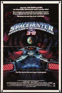 2t825 SPACEHUNTER ADVENTURES IN THE FORBIDDEN ZONE advance 1sh '83 different spaceship image!
