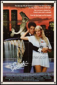 2t831 SPLASH 1sh '84 Tom Hanks loves mermaid Daryl Hannah in New York City!