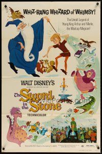 2t877 SWORD IN THE STONE 1sh R73 Disney's cartoon story of young King Arthur & Merlin the Wizard!