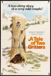 2t881 TALE OF TWO CRITTERS 1sh '77 Walt Disney raccoon & bear, a very odd couple!