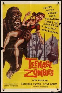 2t886 TEENAGE ZOMBIES 1sh '59 fiendish experiment performed with sadistic horror!