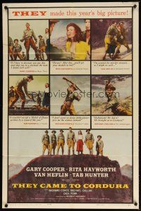 2t897 THEY CAME TO CORDURA 1sh '59 Gary Cooper, Rita Hayworth, Tab Hunter, Van Heflin!