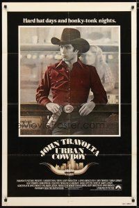 2t924 URBAN COWBOY int'l 1sh '80 great image of John Travolta in cowboy hat with Lone Star beer!