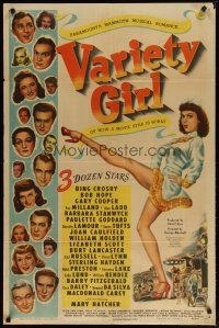 2t929 VARIETY GIRL style A 1sh '47 36 Paramount stars including Ladd, Stanwyck, Lancaster & Lamour!