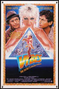 2t935 VIBES int'l 1sh '88 great adventure art of Cyndi Lauper & Jeff Goldblum, feel the vibes!