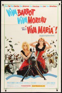2t939 VIVA MARIA 1sh '66 Louis Malle, sexiest French babes Brigitte Bardot & Jeanne Moreau!