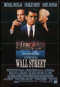 2t944 WALL STREET int'l 1sh '87 Michael Douglas, Charlie Sheen, Daryl Hannah, Oliver Stone!