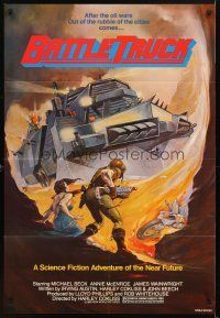 2t948 WARLORDS OF THE 21ST CENTURY 1sh '82 Battle Truck, cool apocalypse action art!