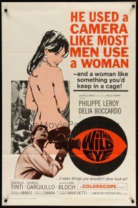 2t969 WILD EYE 1sh '68 AIP, psycho cameraman used a camera like most men use a woman!