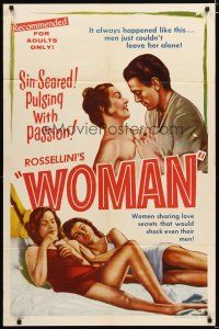 2t980 WOMAN 1sh R53 Roberto Rossellini's L'Amore, sin-seared & pulsing w/passion!