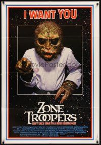2t997 ZONE TROOPERS 1sh '85 Uncle Sam-like alien, parody of James Montgomery Flagg's I Want You!