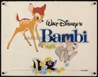2w020 BAMBI 1/2sh R82 Walt Disney cartoon deer classic, great art with Thumper & Flower!