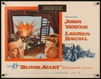 2w039 BLOOD ALLEY 1/2sh '55 John Wayne, Lauren Bacall in China, directed by William Wellman!