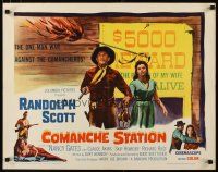 2w054 COMANCHE STATION 1/2sh '60 Randolph Scott, Nancy Gates, Boetticher, wanted poster design!