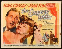 2w085 EMPEROR WALTZ style A 1/2sh '48 great images of Bing Crosby & Joan Fontaine!