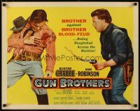 2w120 GUN BROTHERS 1/2sh '56 Buster Crabbe is shot by brother Neville Brand at close range!