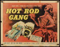 2w139 HOT ROD GANG 1/2sh '58 fast cars, kids, classic art of teens in dragsters & dancing girl!