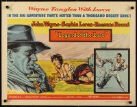 2w191 LEGEND OF THE LOST style A 1/2sh '57 art of John Wayne with sexiest Sophia Loren!