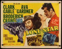 2w203 LONE STAR style A 1/2sh '51 Broderick Crawford, Clark Gable & sexy Ava Gardner!