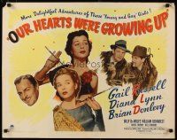 2w239 OUR HEARTS WERE GROWING UP style B 1/2sh '46 art of sexy smoking Gail Russell & Diana Lynn!