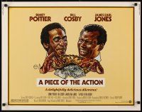 2w247 PIECE OF THE ACTION 1/2sh '77 great Drew Struzan art of Sidney Poitier & Bill Cosby!