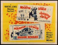 2w266 SAILOR BEWARE/JUMPING JACKS 1/2sh '57 Dean Martin & Jerry Lewis double-feature!