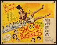 2w275 SHOW BUSINESS style B 1/2sh '44 Eddie Cantor, super sexy Constance Moore!