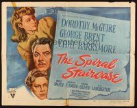 2w292 SPIRAL STAIRCASE style A 1/2sh '46 art of Dorothy McGuire, George Brent & Ethel Barrymore!