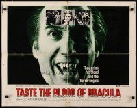 2w308 TASTE THE BLOOD OF DRACULA 1/2sh '70 best c/u of vampire Christopher Lee showing fangs!