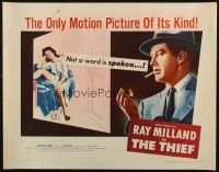 2w311 THIEF style B 1/2sh '52 Ray Milland & Rita Gam filmed entirely without any dialogue!