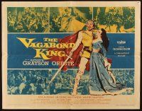 2w320 VAGABOND KING 1/2sh '56 cool art of pretty Kathryn Grayson & Oreste with sword!