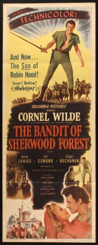 2w370 BANDIT OF SHERWOOD FOREST insert '45 Anita Louise, Jill Esmond & Cornel Wilde!