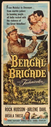 2w375 BENGAL BRIGADE insert '54 Rock Hudson & Arlene Dahl romancing and fighting in India!